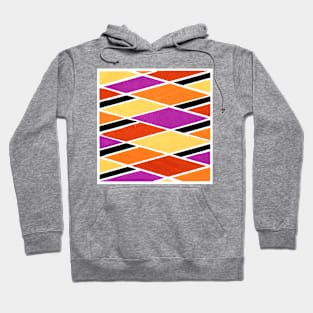 Inverted Purple Orange Yellow Geometric Abstract Acrylic Painting Hoodie